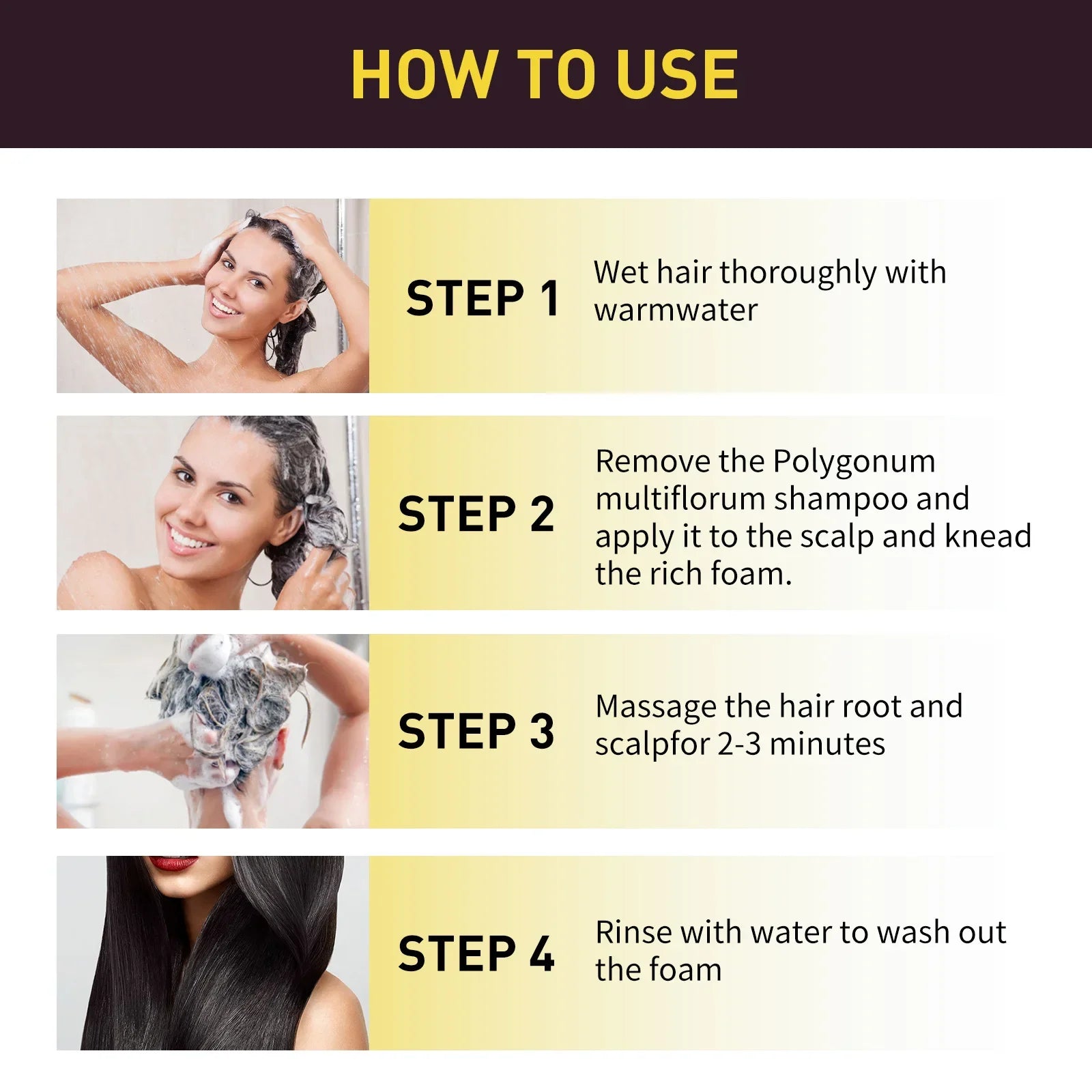 EELHOE 3-in-1 Black Hair Dye Shampoo