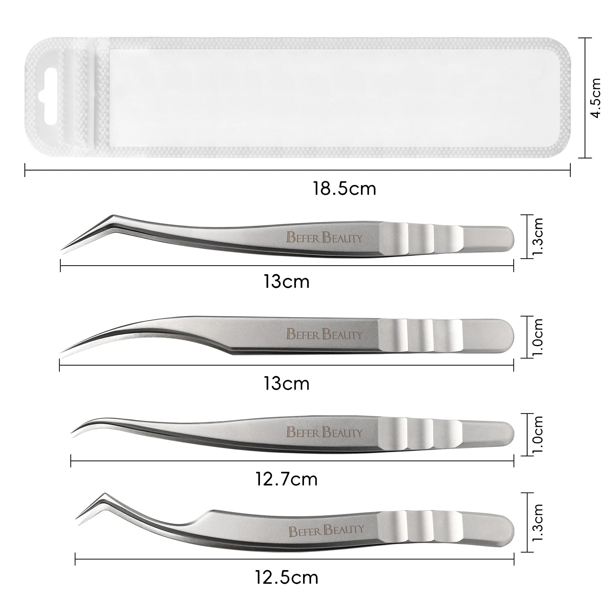 Anti-Static Stainless Steel Eyelash Extension Tweezers