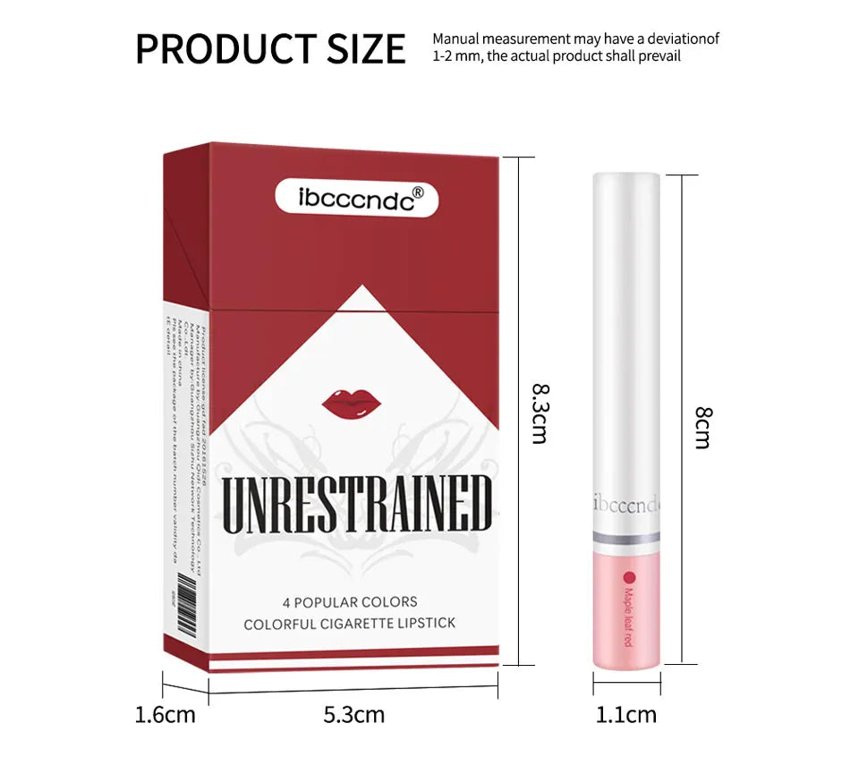 4pcs Cigarette Lipstick Set – Matte Lip Glaze, Waterproof & Long-Lasting Tint