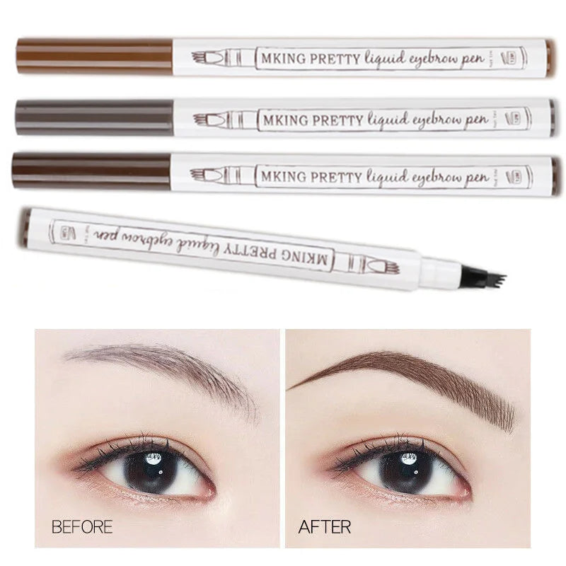 Waterproof Double-Head Micro-Fork Eyebrow Pencil – Long-Lasting Natural Finish