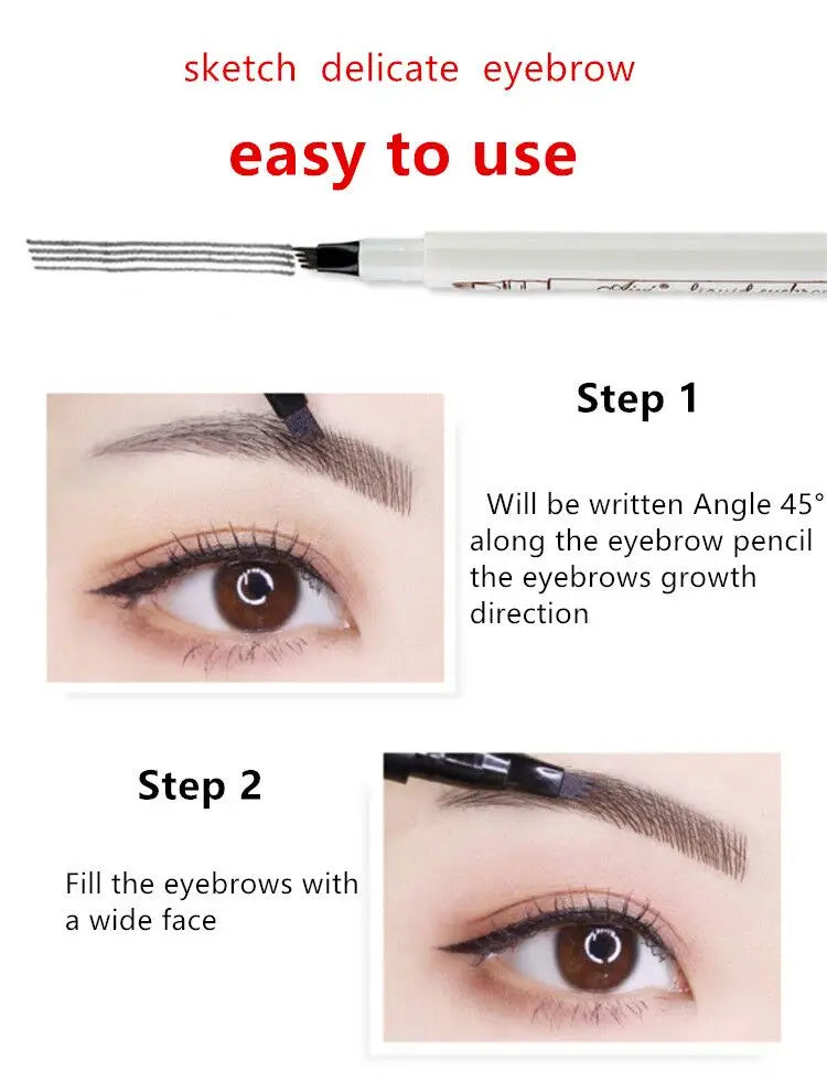 Waterproof Double-Head Micro-Fork Eyebrow Pencil – Long-Lasting Natural Finish