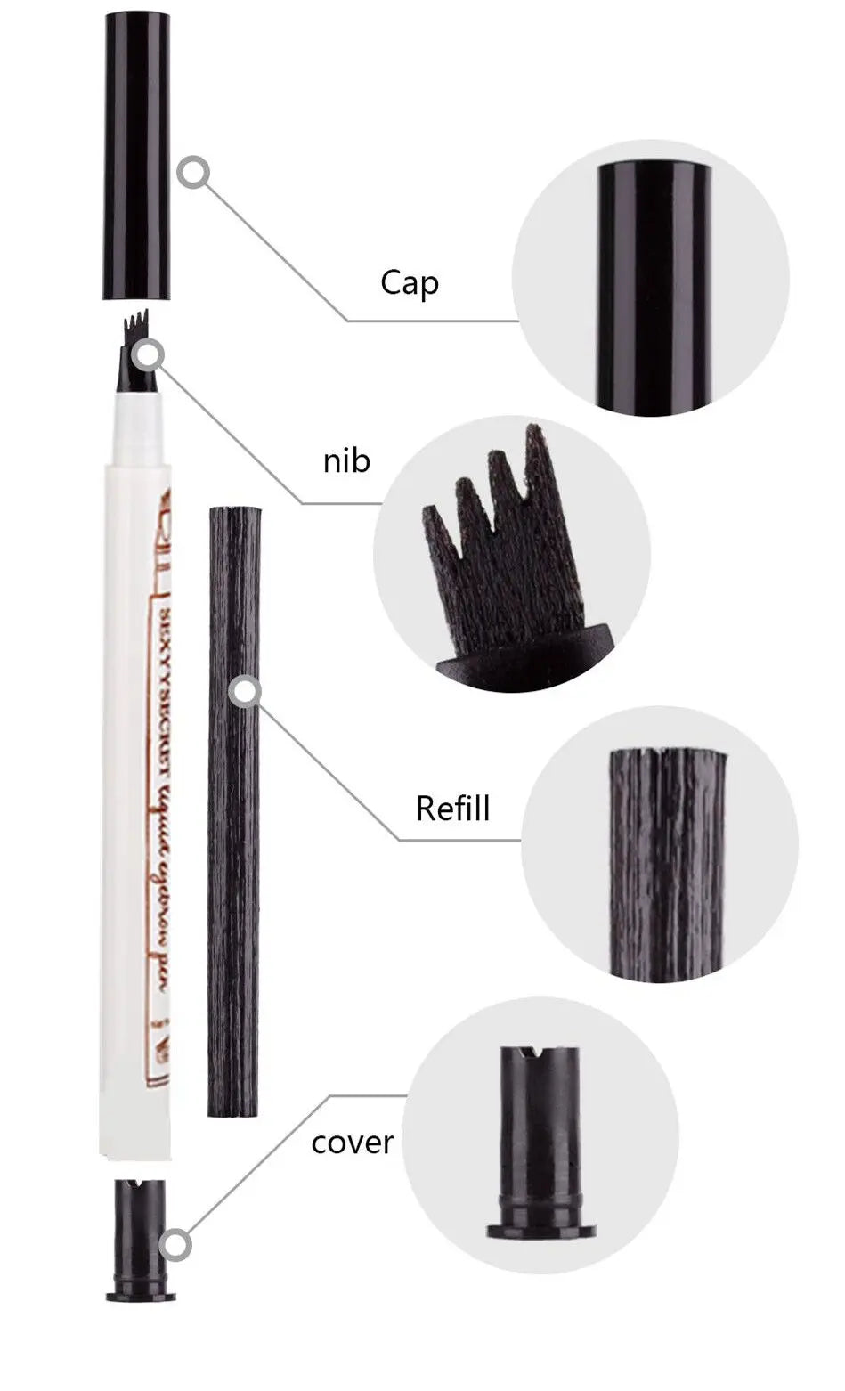 Waterproof Double-Head Micro-Fork Eyebrow Pencil – Long-Lasting Natural Finish