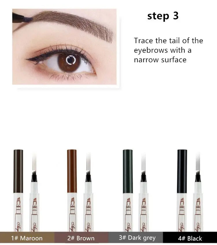 Waterproof Double-Head Micro-Fork Eyebrow Pencil – Long-Lasting Natural Finish