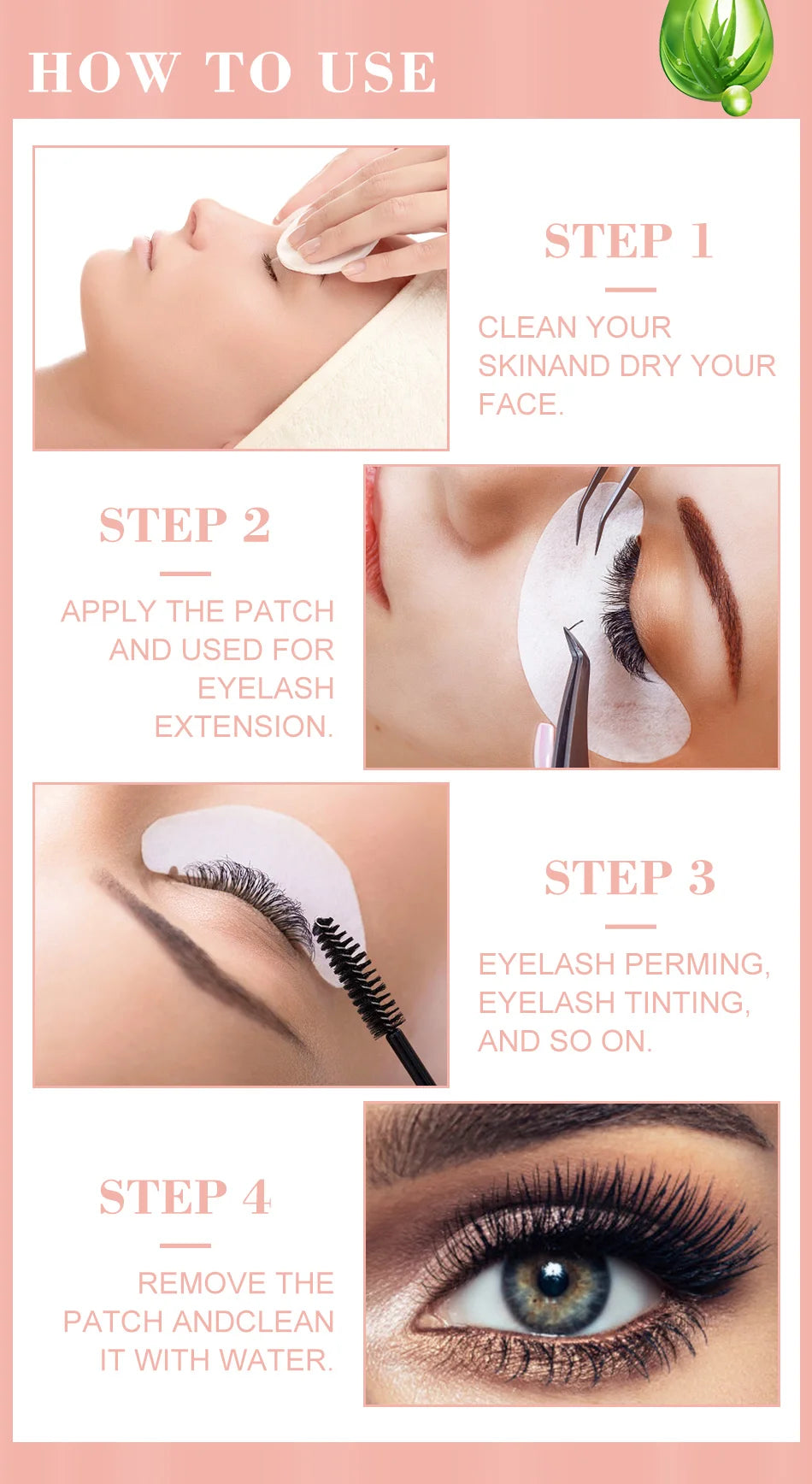 50 Pairs Hydrogel Under-Eye Pads for Eyelash Extensions – Lint-Free Patches