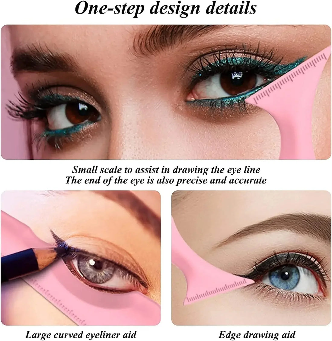 2pcs Silicone Eye Makeup Tool Set – Ruler Guide for Eyeliner, Eyeshadow & Lipstick