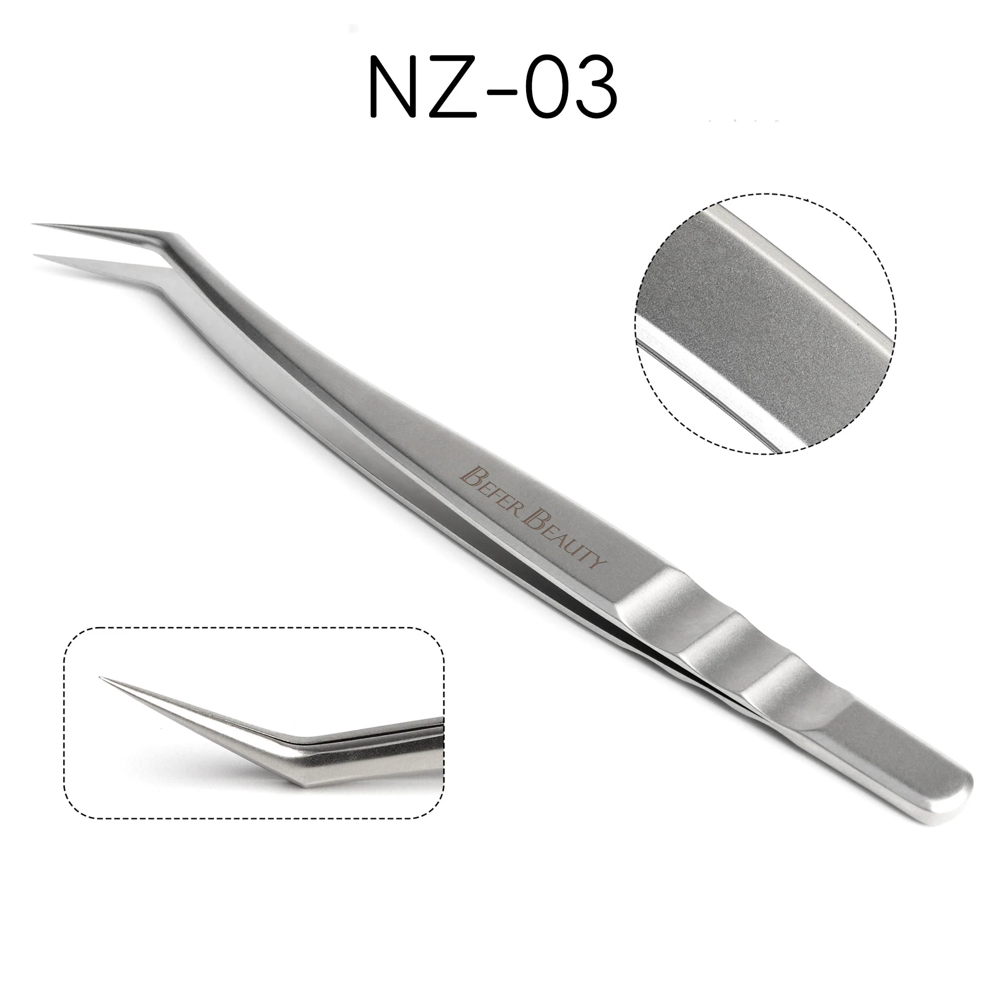 Anti-Static Stainless Steel Eyelash Extension Tweezers