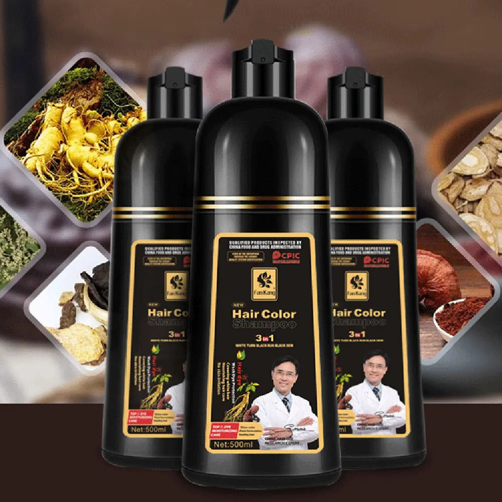 500ml Permanent Hair Dye Shampoo – Natural Plant Essence