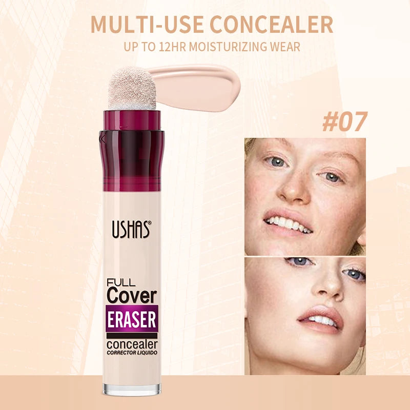 USHAS 12-Color Liquid Concealer – Moisturizing, Long-Lasting & Multi-Use