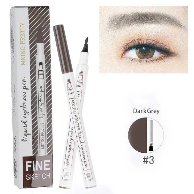 Waterproof Double-Head Micro-Fork Eyebrow Pencil – Long-Lasting Natural Finish