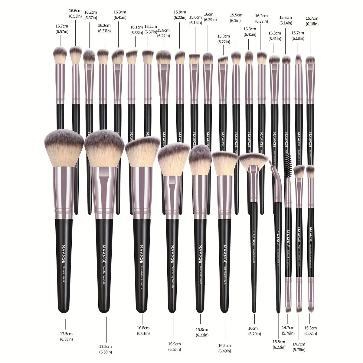 MAANGE 30pcs Professional Makeup Brush Set with Bag