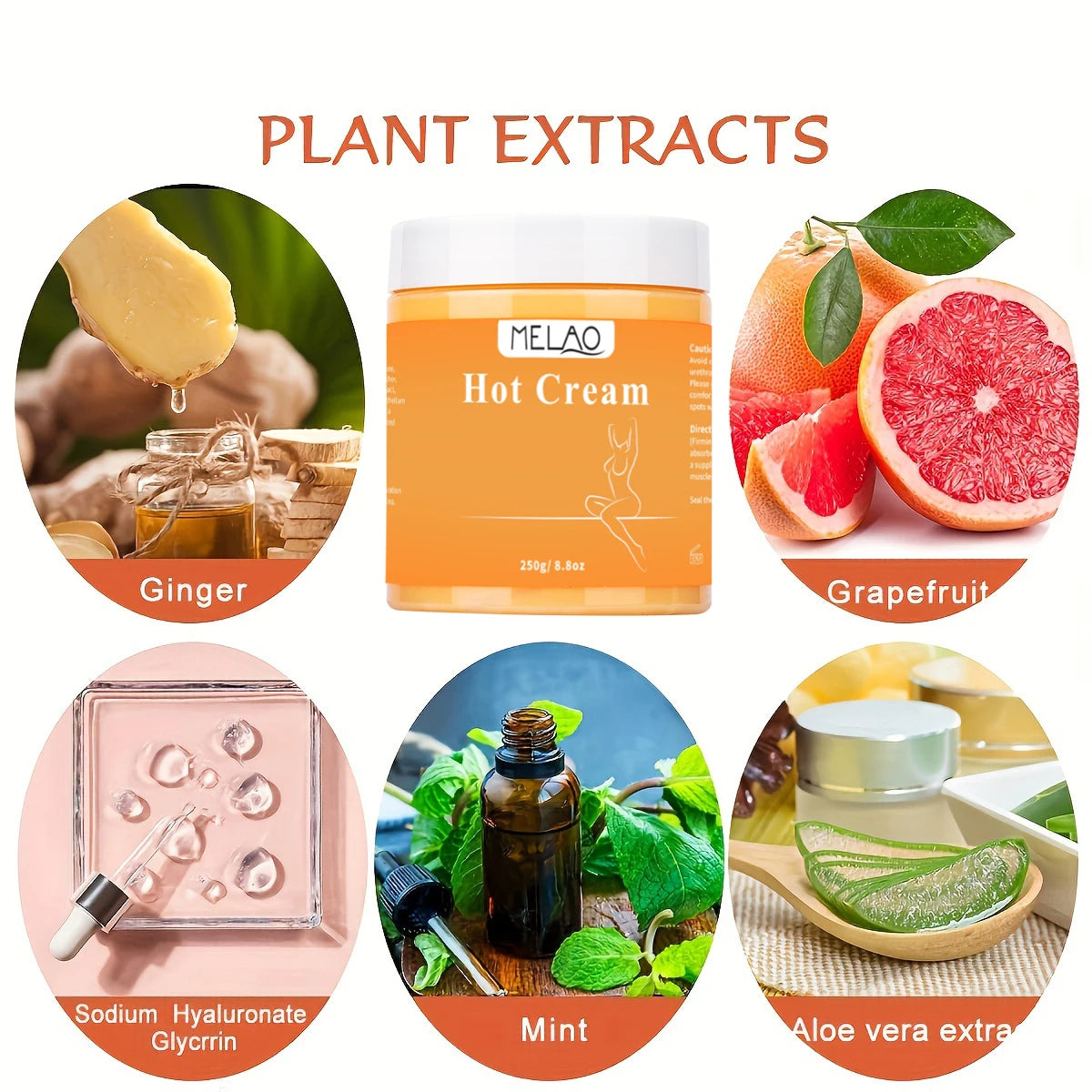 MELAO Hot Cream Massage Gel – Slimming & Anti-Cellulite