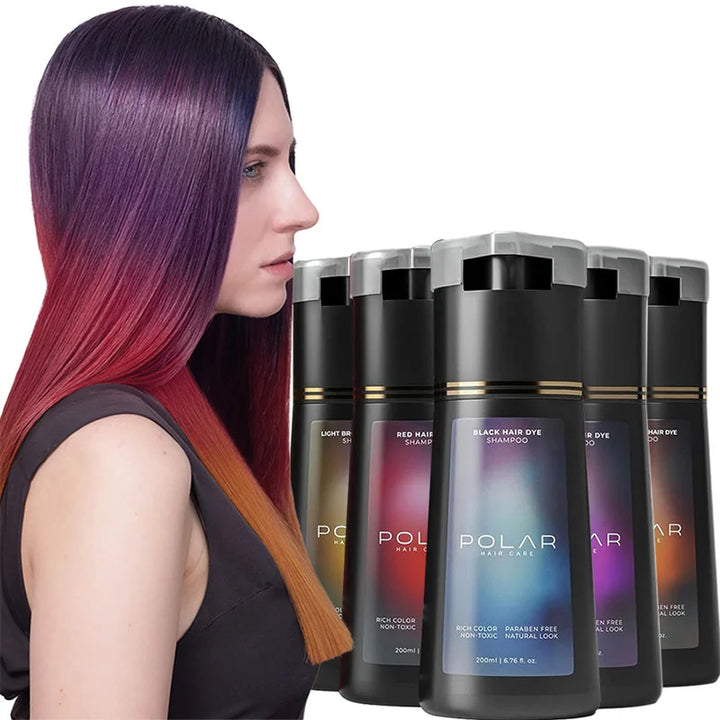 200ml Black Hair Dye Shampoo – Organic & Permanent