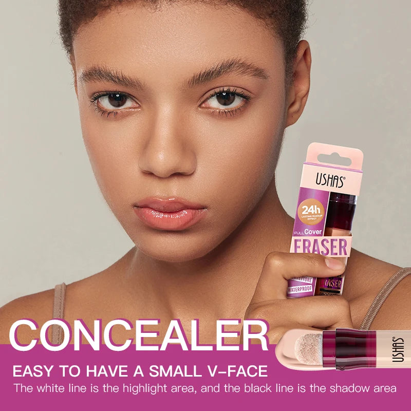 USHAS 12-Color Liquid Concealer – Moisturizing, Long-Lasting & Multi-Use