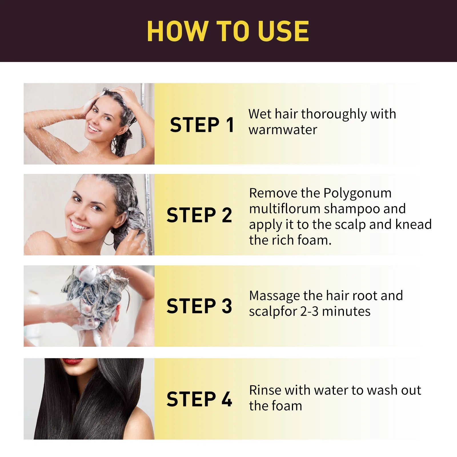 EELHOE 3-in-1 Black Hair Dye Shampoo