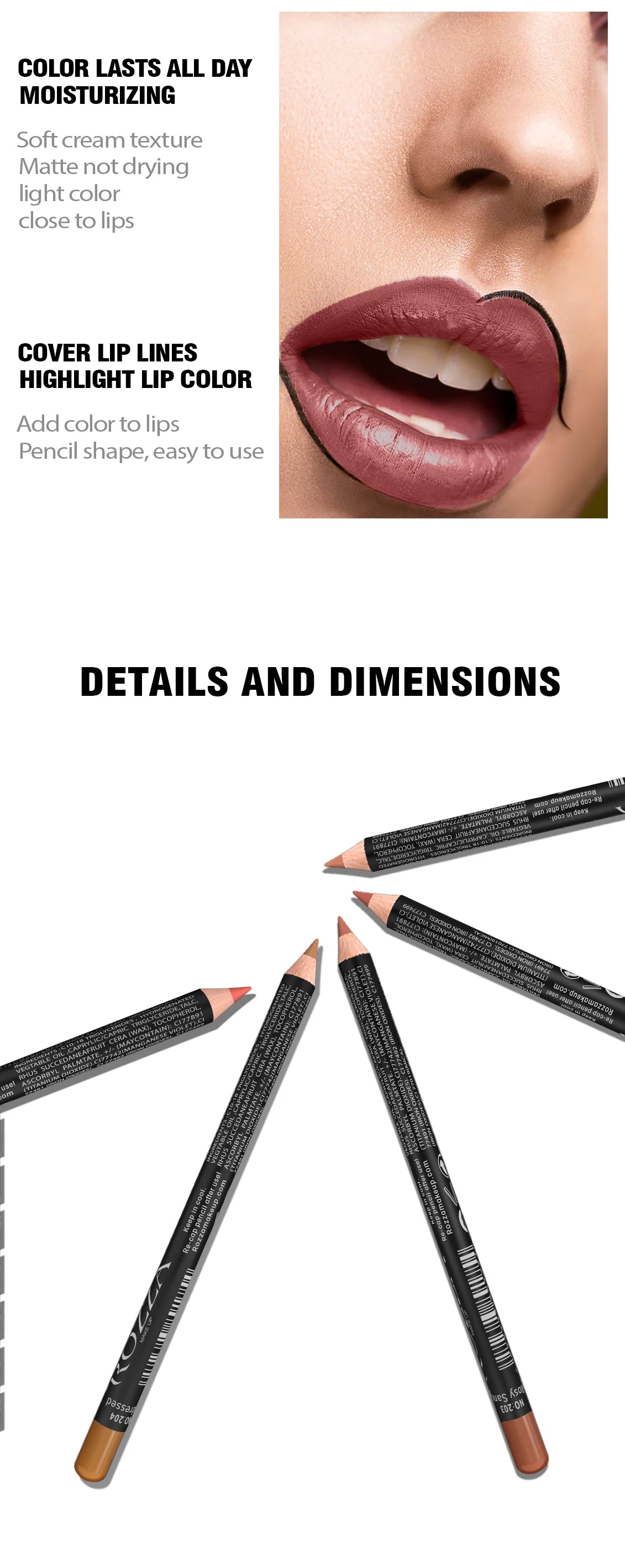 14-Color Nude Matte Lip Liner Pencil Set – Waterproof