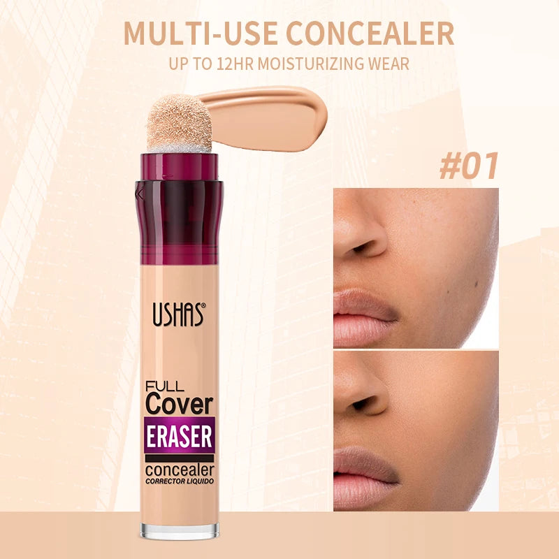 USHAS 12-Color Liquid Concealer – Moisturizing, Long-Lasting & Multi-Use