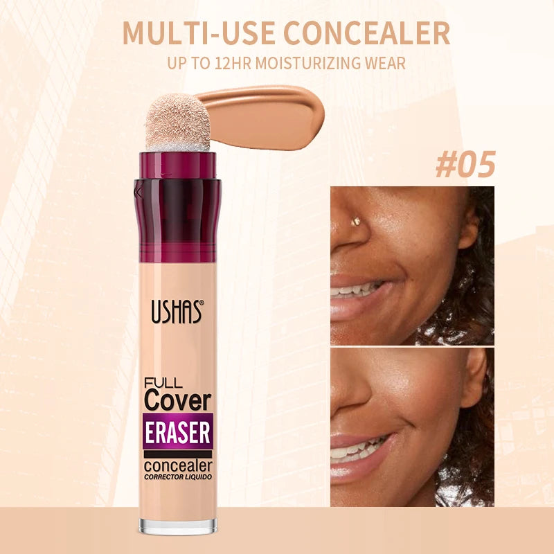 USHAS 12-Color Liquid Concealer – Moisturizing, Long-Lasting & Multi-Use