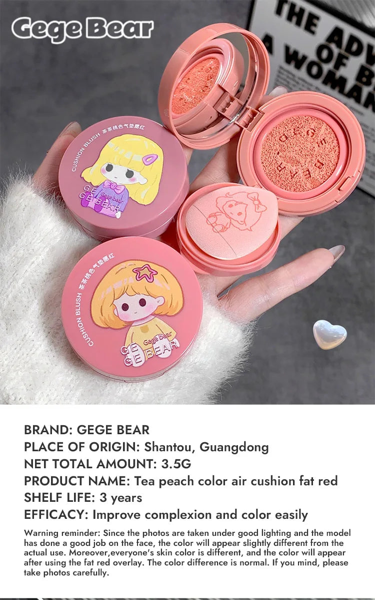 Gege Bear Cushion Blush – Long Lasting, Blendable