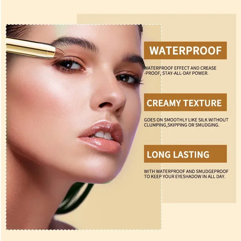 Double-Ended Eyeshadow Stick – Matte & Glitter, Waterproof & High Pigment
