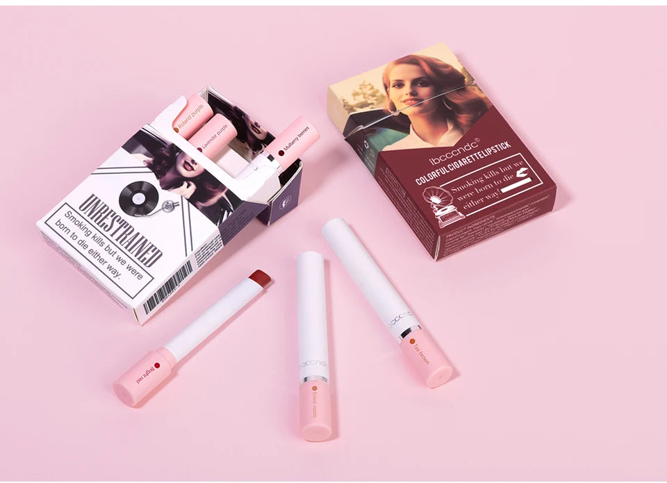 4pcs Cigarette Lipstick Set – Matte Lip Glaze, Waterproof & Long-Lasting Tint