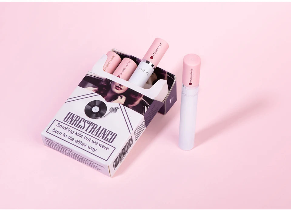 4pcs Cigarette Lipstick Set – Matte Lip Glaze, Waterproof & Long-Lasting Tint