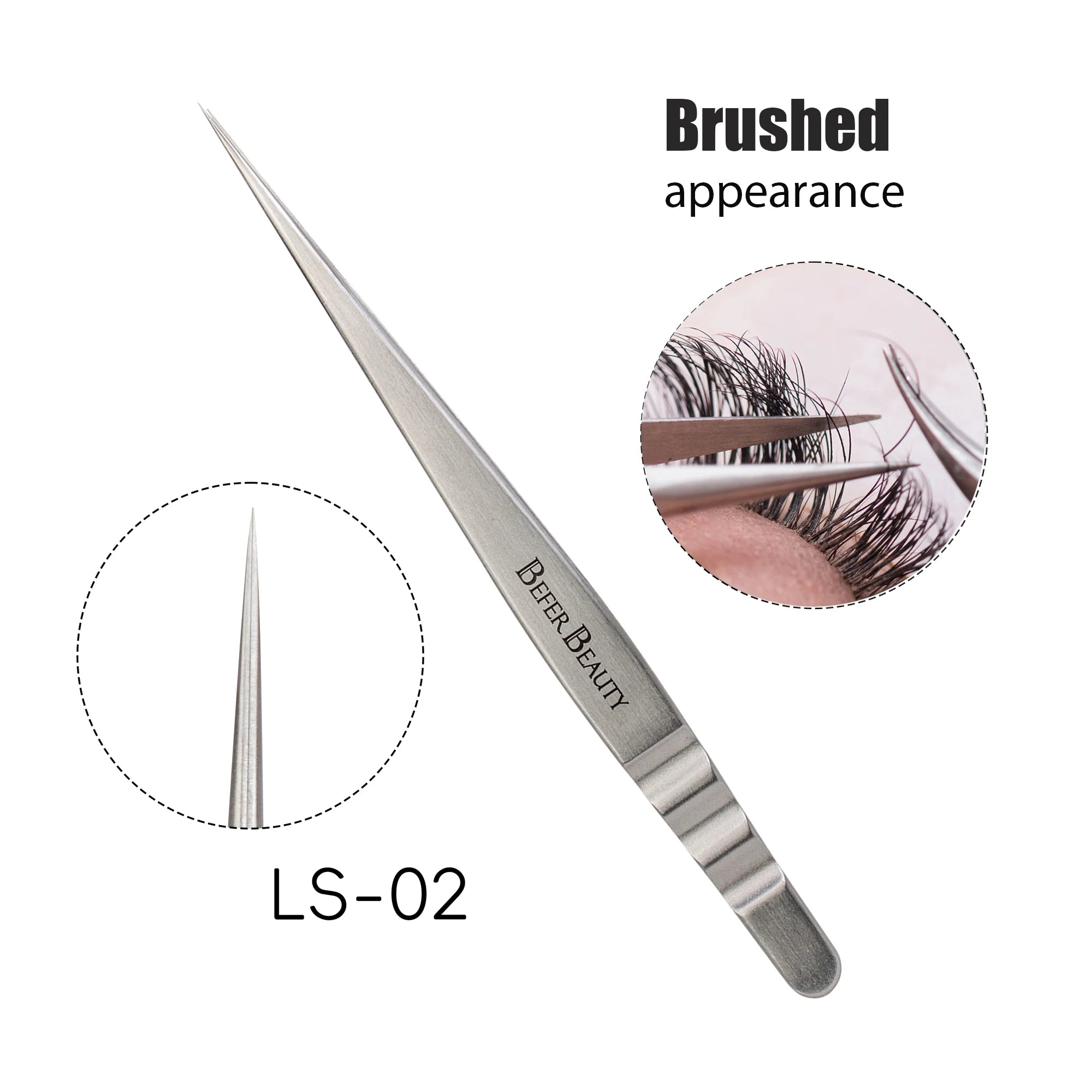 Anti-Static Stainless Steel Eyelash Extension Tweezers