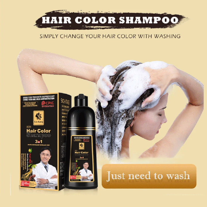 500ml Permanent Hair Dye Shampoo – Natural Plant Essence