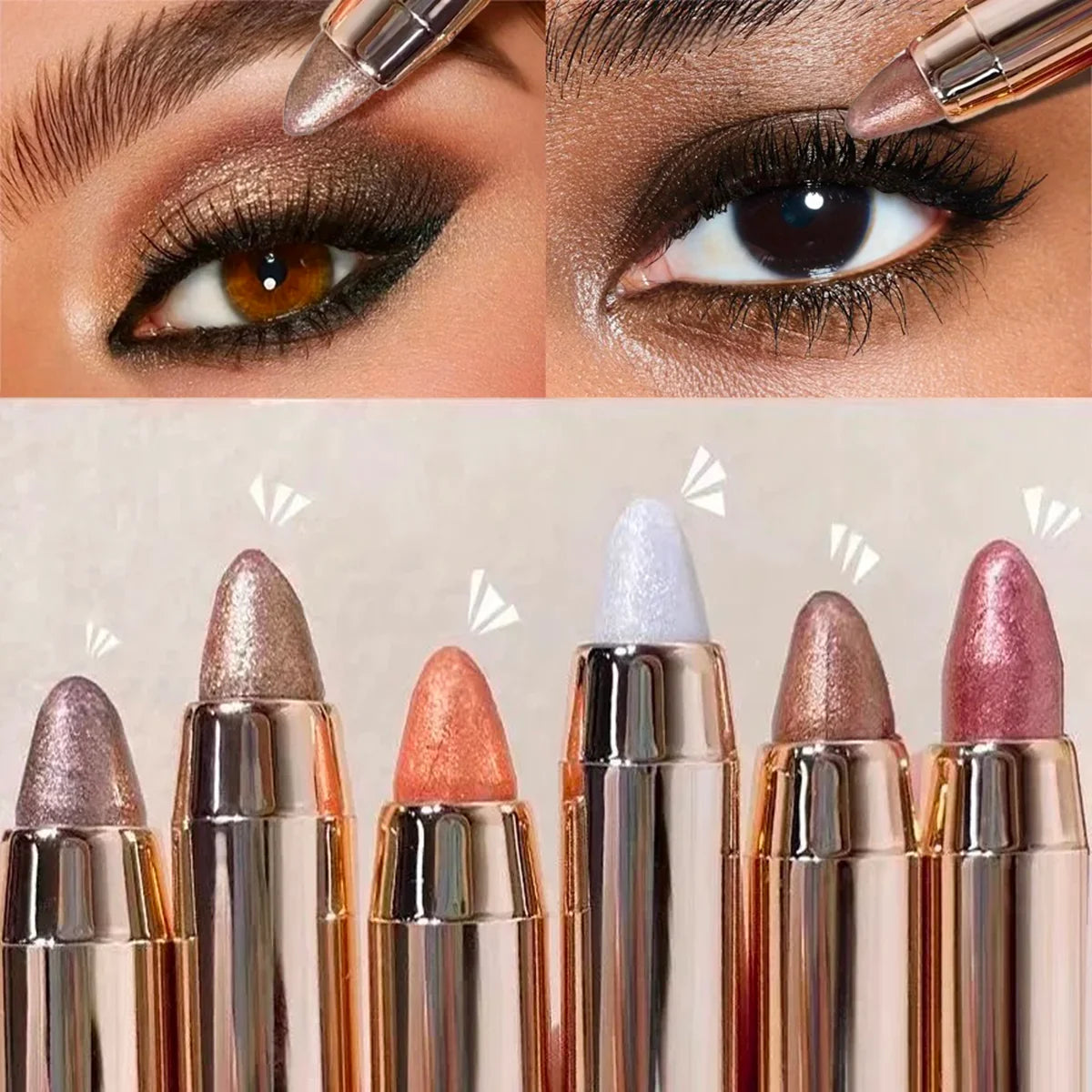 Double-Ended Eyeshadow Stick – Matte & Glitter, Waterproof & High Pigment