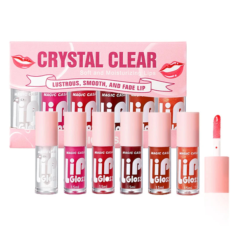 MAGIC CASA 6pcs Jelly Lip Oil – Hydrating, Plumping & Glossy Finish