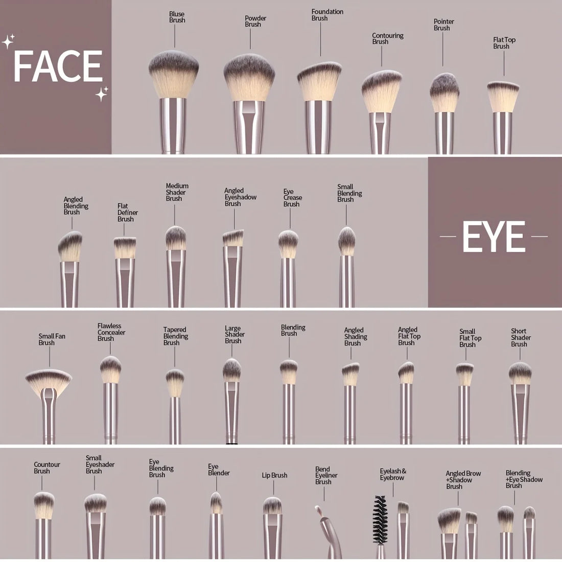 MAANGE 30pcs Professional Makeup Brush Set with Bag