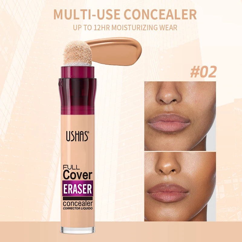 USHAS 12-Color Liquid Concealer – Moisturizing, Long-Lasting & Multi-Use