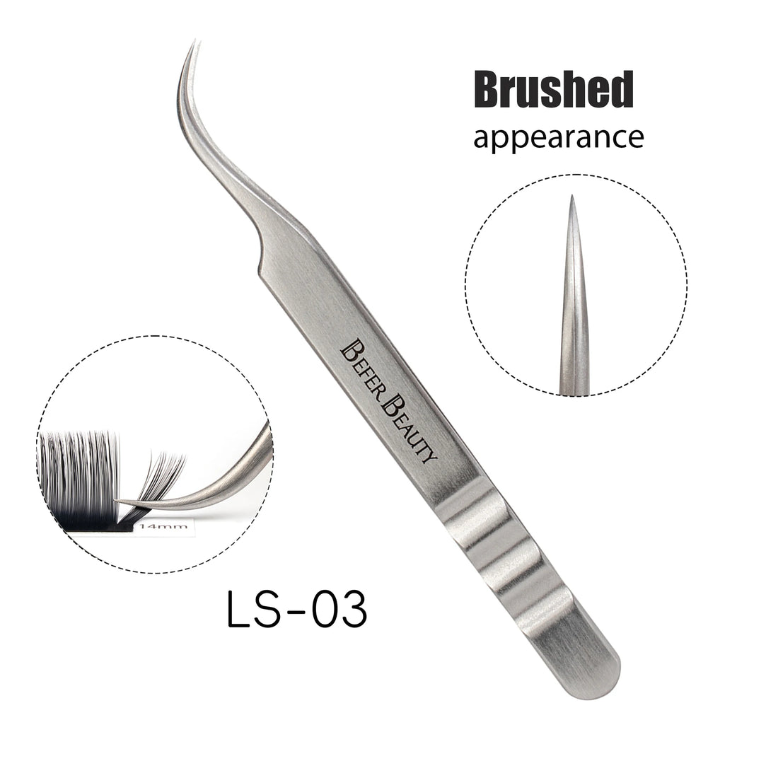 Anti-Static Stainless Steel Eyelash Extension Tweezers