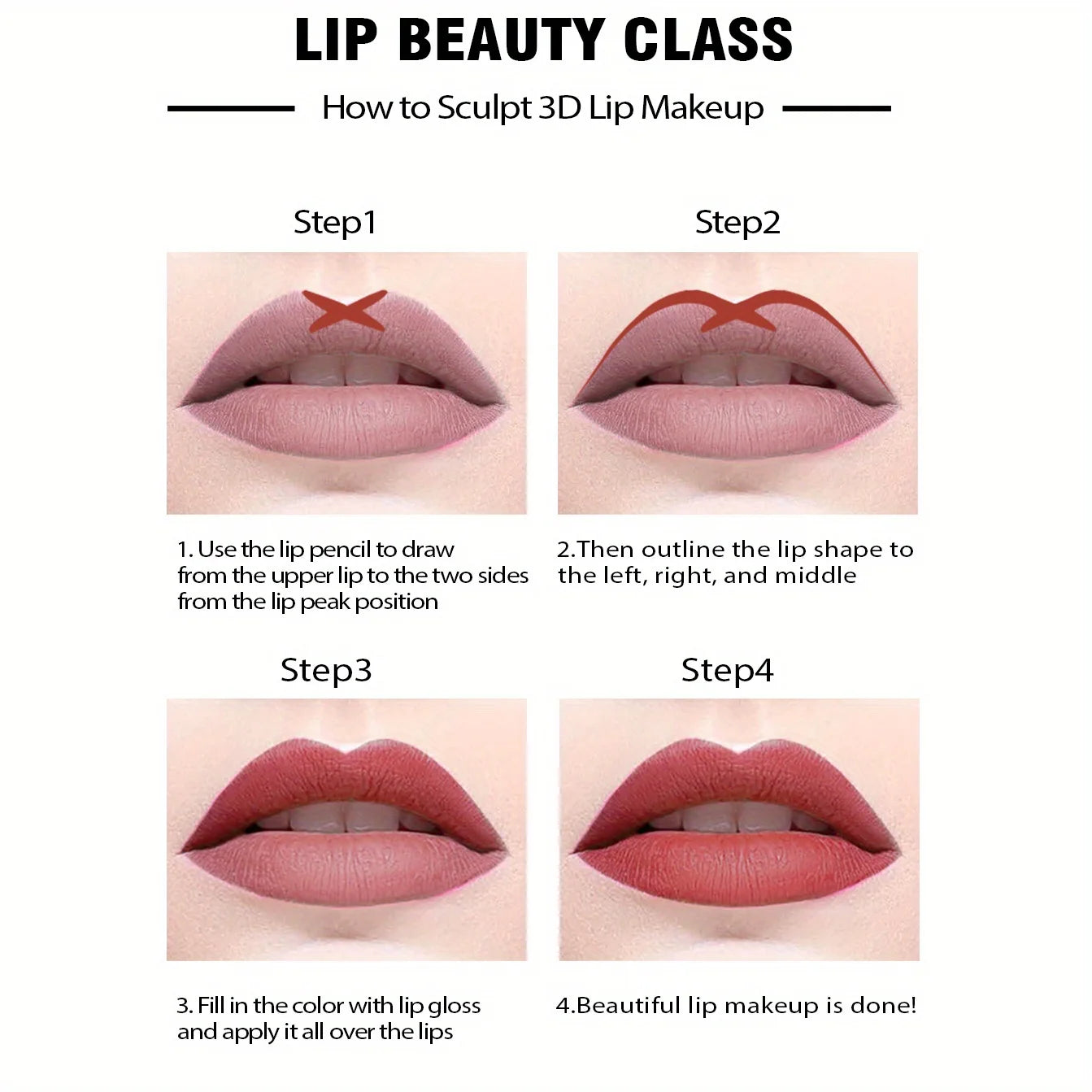 14-Color Nude Matte Lip Liner Pencil Set – Waterproof