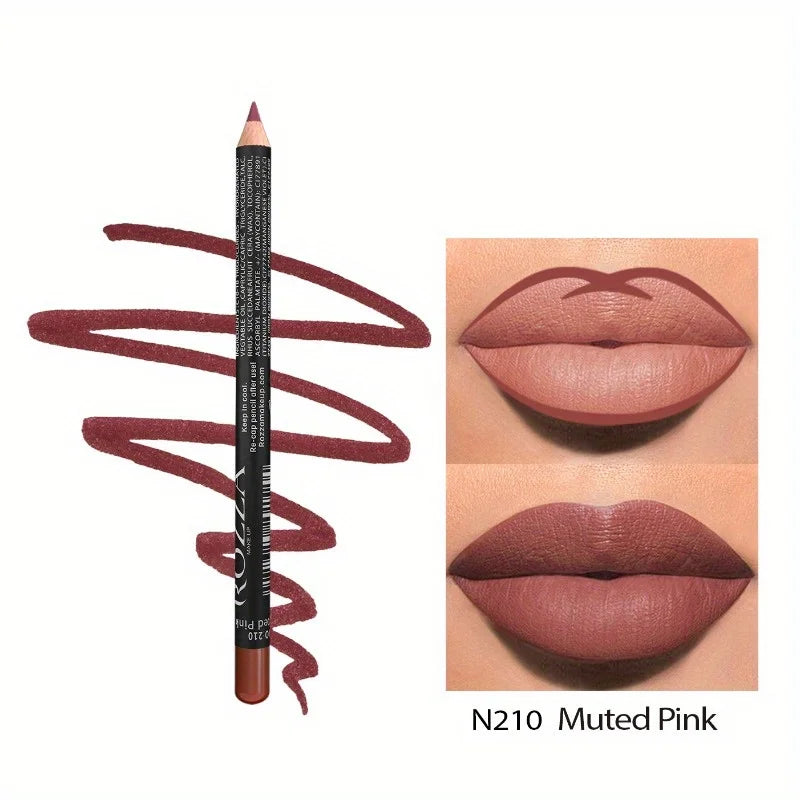 14-Color Nude Matte Lip Liner Pencil Set – Waterproof