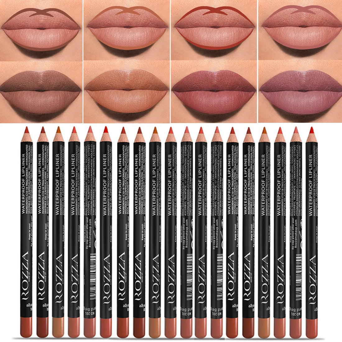 14-Color Nude Matte Lip Liner Pencil Set – Waterproof