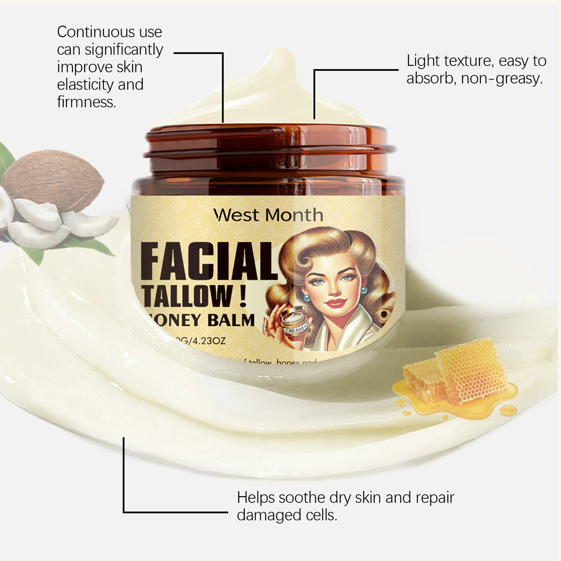 Beef Tallow Face Cream – Moisturizing & Firming