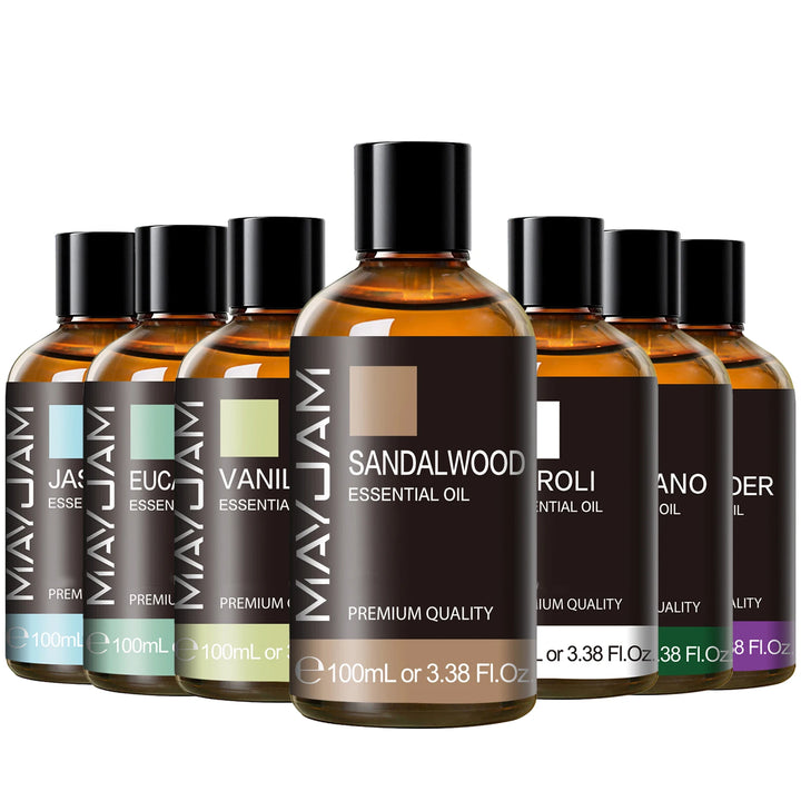 MAYJAM 100ML Essential Oil with Dropper – Sandalwood, Lavender, Eucalyptus, Vanilla