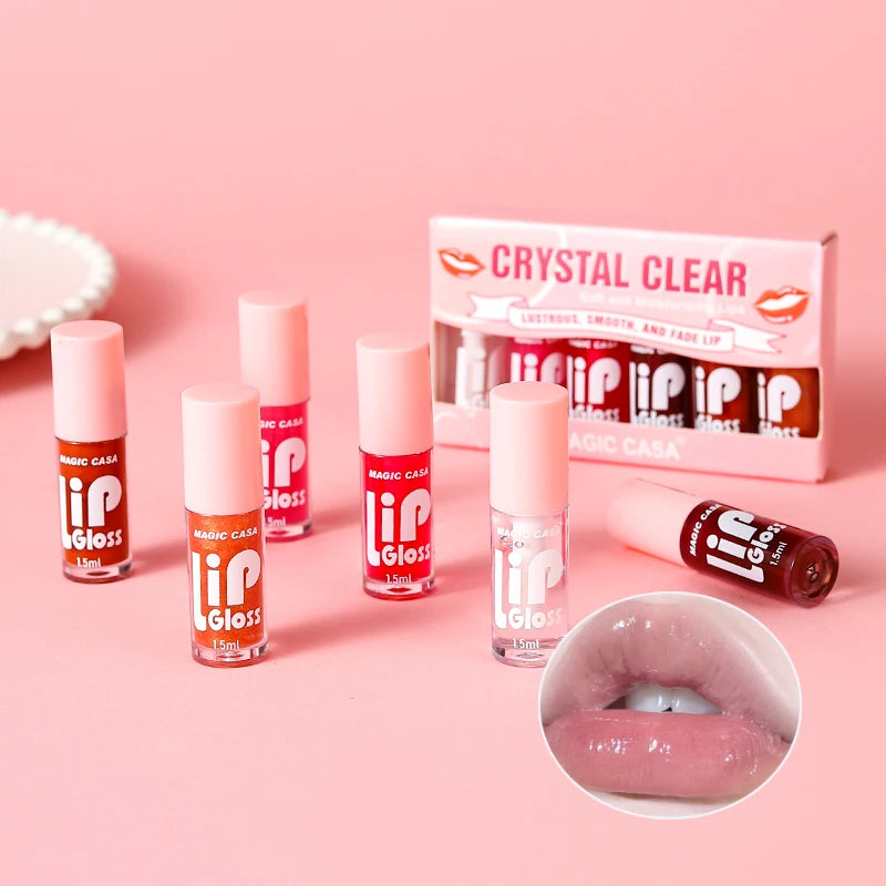 MAGIC CASA 6pcs Jelly Lip Oil – Hydrating, Plumping & Glossy Finish