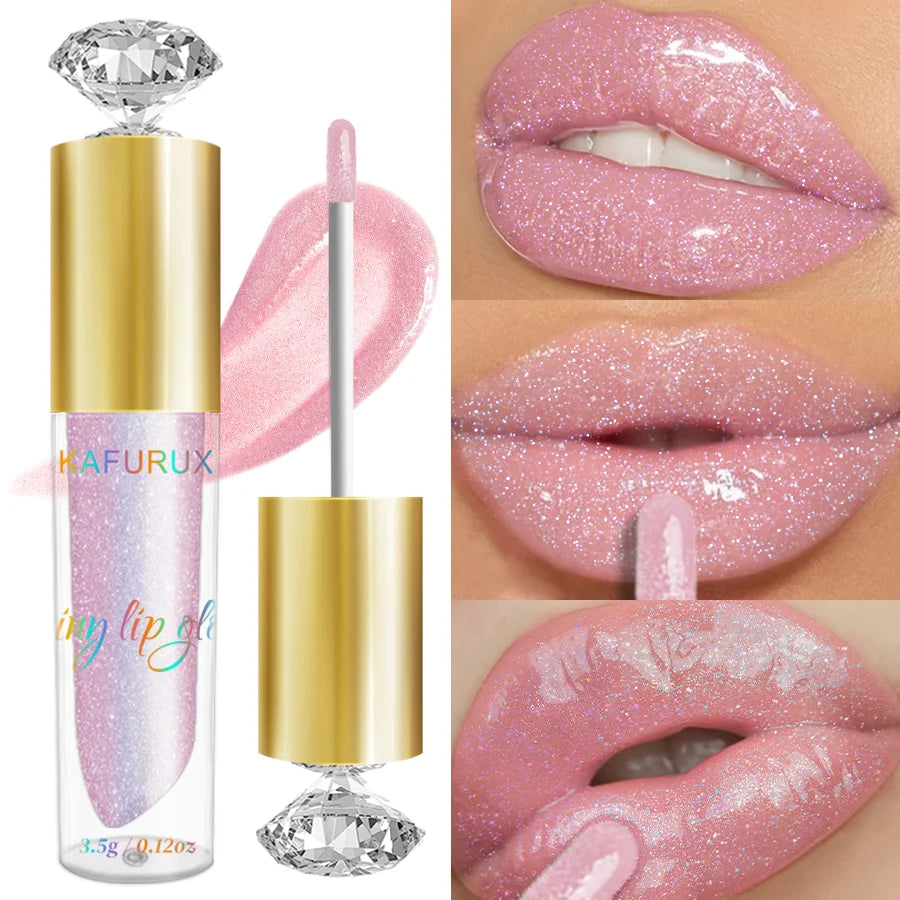 9-Color Diamond Shimmer Glitter Lip Gloss Set