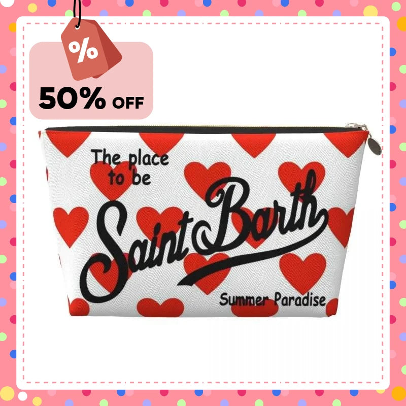 Large Capacity Neoprene Makeup Bag – Striped Travel Toiletry Organizer