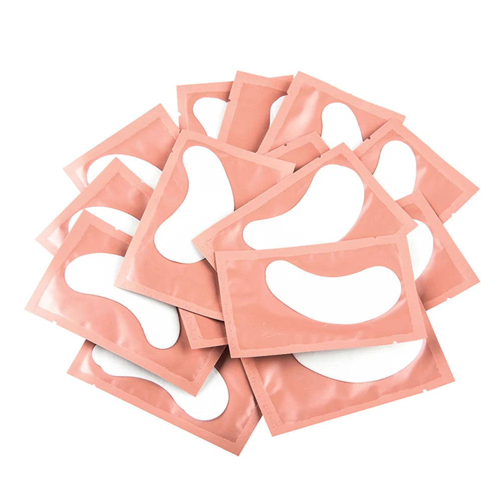 50 Pairs Hydrogel Under-Eye Pads for Eyelash Extensions – Lint-Free Patches