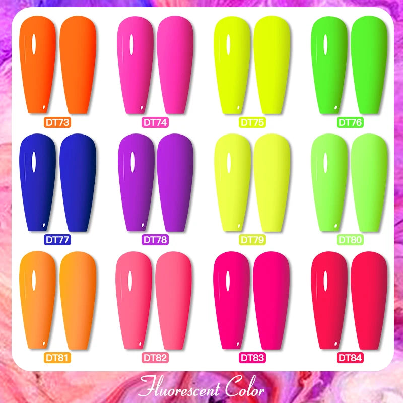 MEET ACROSS Fluorescent Neon Gel Nail Polish 7ml – UV/LED Semi-Permanent