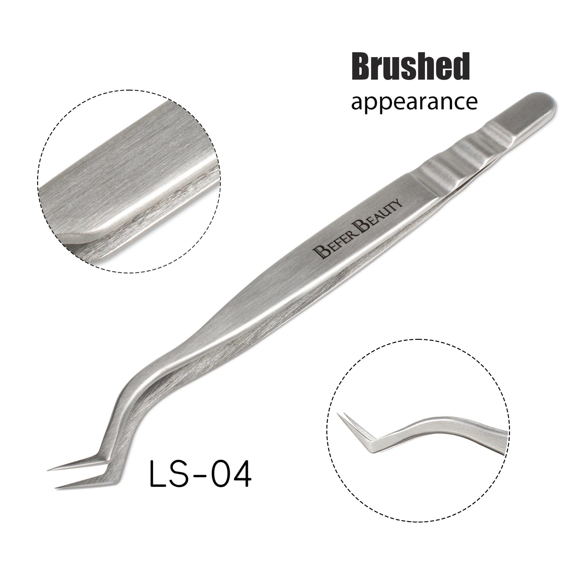 Anti-Static Stainless Steel Eyelash Extension Tweezers