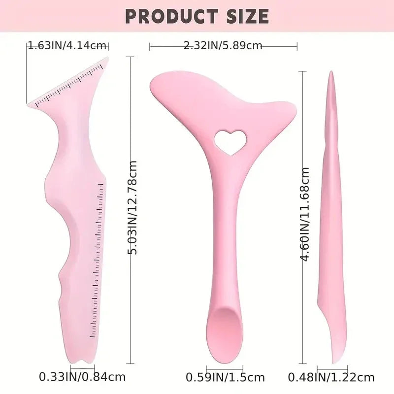 2pcs Silicone Eye Makeup Tool Set – Ruler Guide for Eyeliner, Eyeshadow & Lipstick