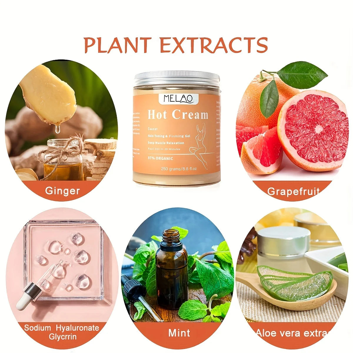 MELAO Hot Cream Massage Gel – Slimming & Anti-Cellulite