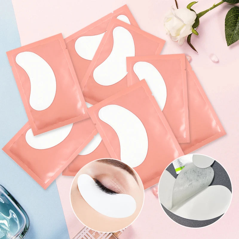 50 Pairs Hydrogel Under-Eye Pads for Eyelash Extensions – Lint-Free Patches