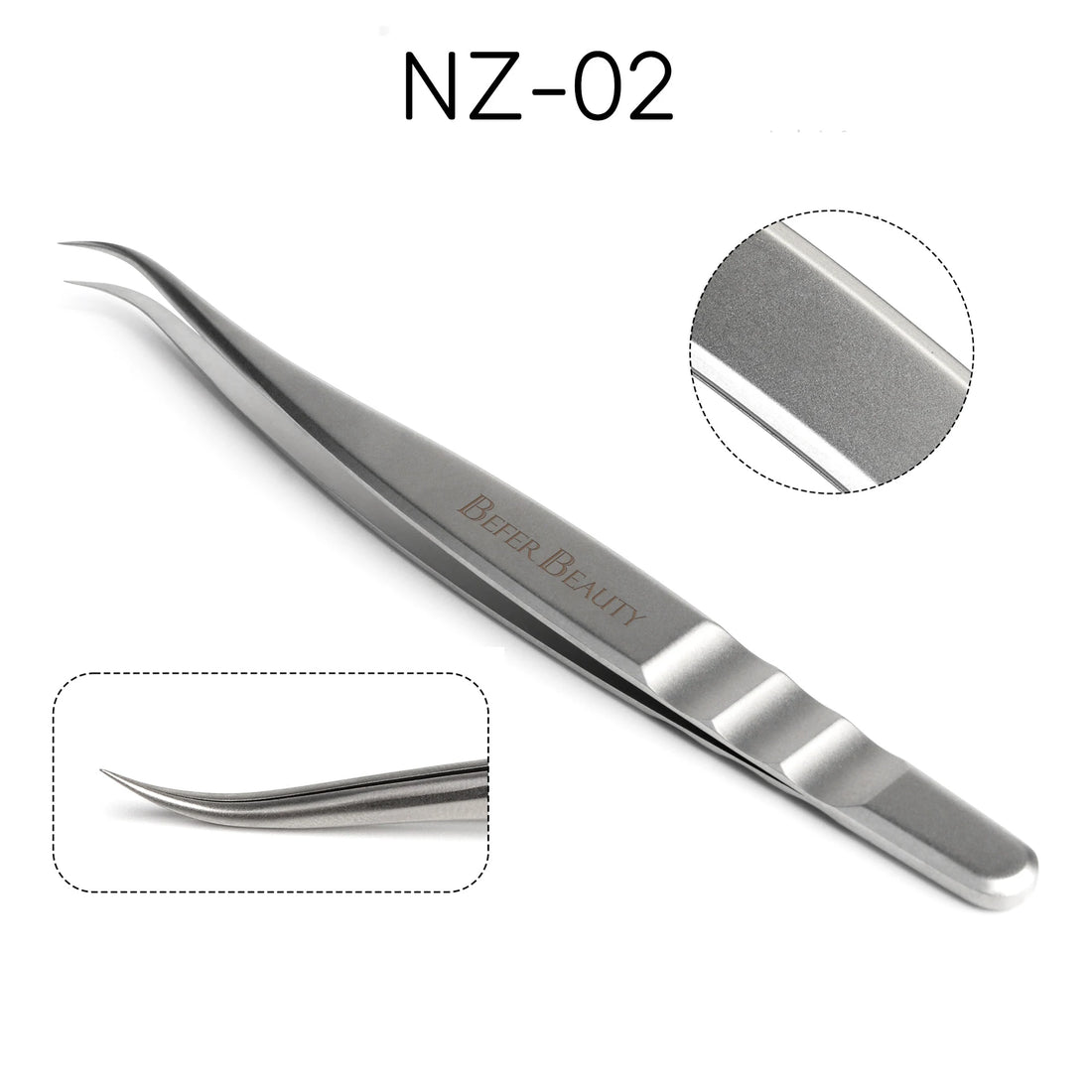Anti-Static Stainless Steel Eyelash Extension Tweezers