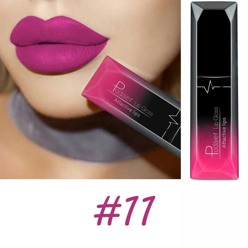 17-Color Matte Liquid Lipstick Set – Long Lasting