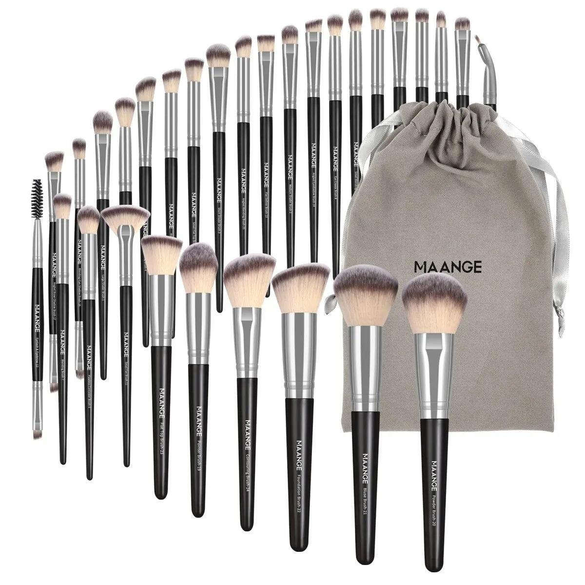 MAANGE 30pcs Professional Makeup Brush Set with Bag