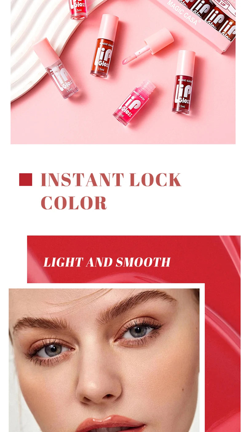 MAGIC CASA 6pcs Jelly Lip Oil – Hydrating, Plumping & Glossy Finish